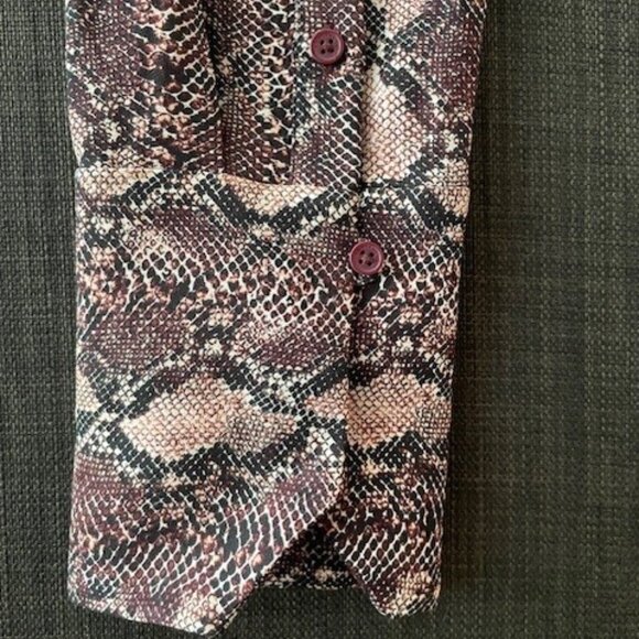 Equipment Bonnie Tawny Port Snake Print Dress NWOT - Picture 5 of 10